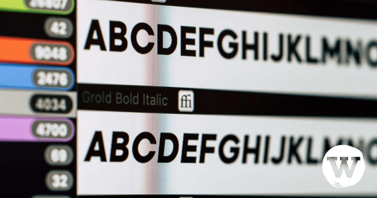 Example Google fonts shown on a computer screen