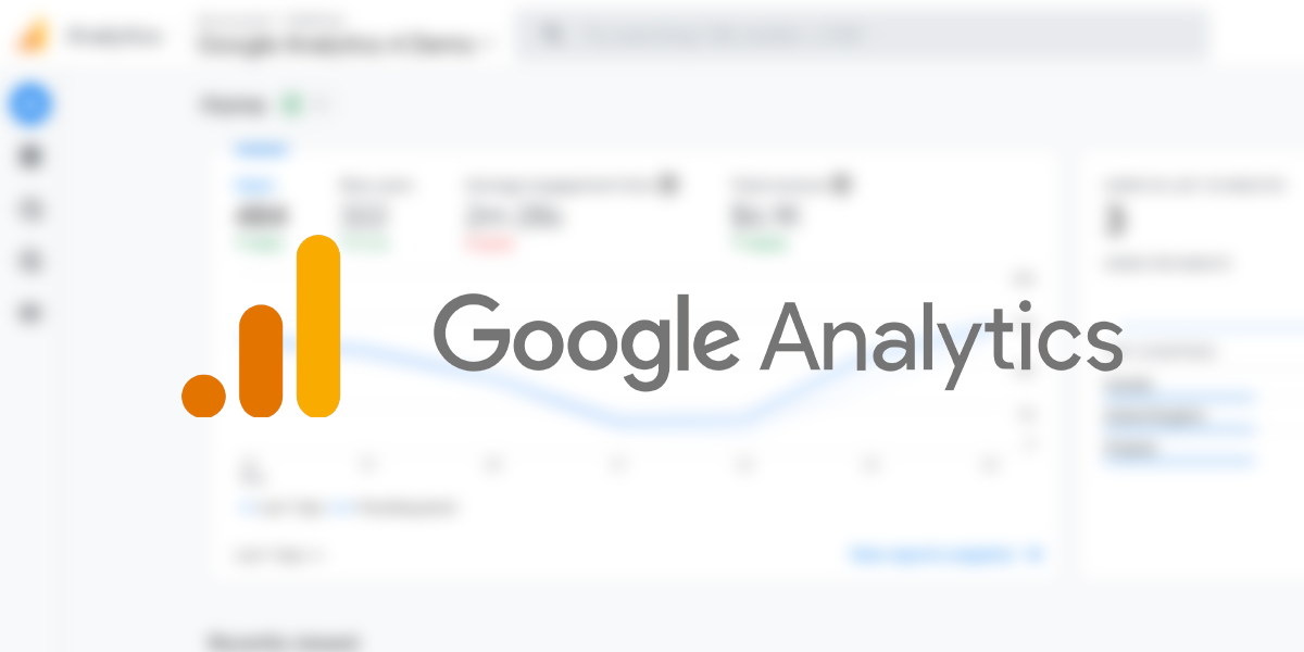 Google Analytics in front of a screenshot of the platform