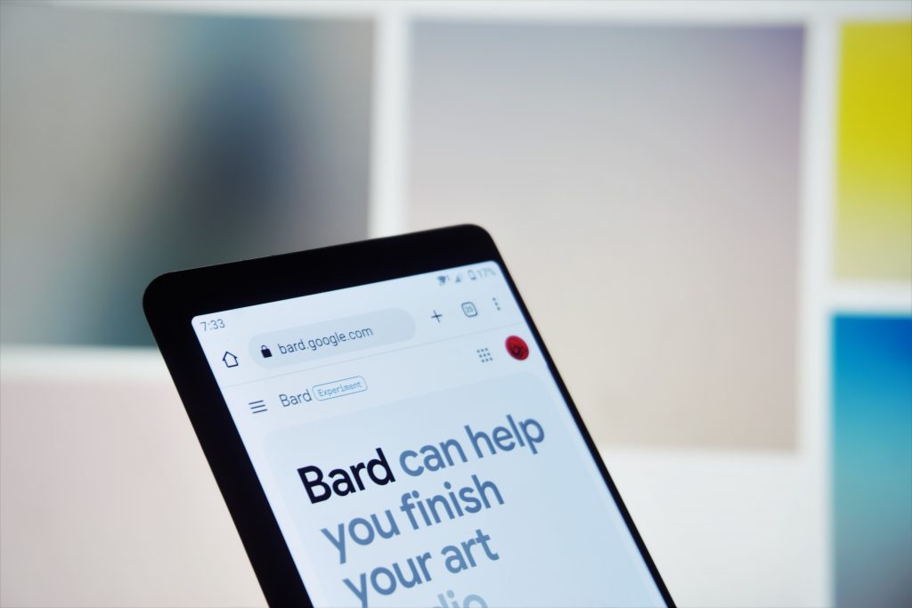 The Google Bard homepage.