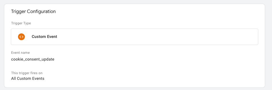 Screenshot of Trigger Configuration setup on Google Tag Manager