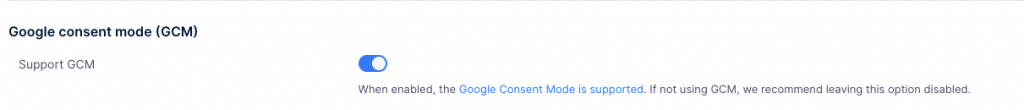 Screenshot of Google consent mode being turned on on a website