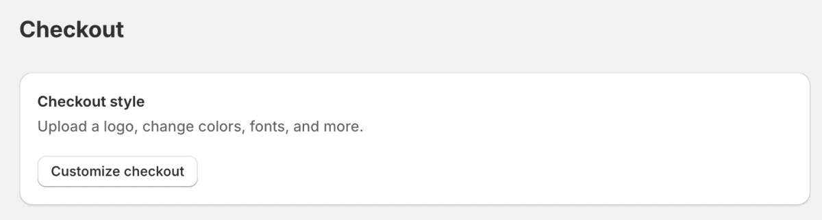 Screenshot of the Shopify checkout settings.
