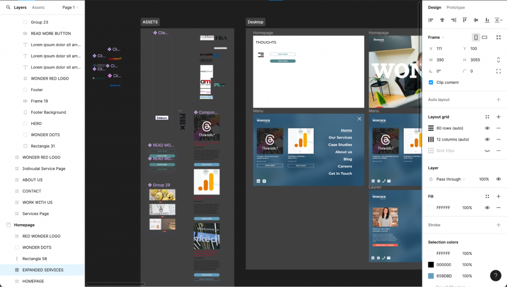 A screenshot of a Figma design board