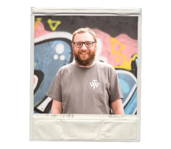 polaroid image of sam, development director at wonder agency