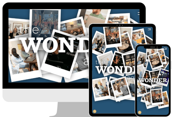 Wonder Agency website example of a responsive website design