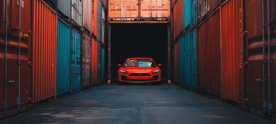 Car in a shipping container, featured on a case study on Wonder Agency's WordPress website build for Jenkar Shipping