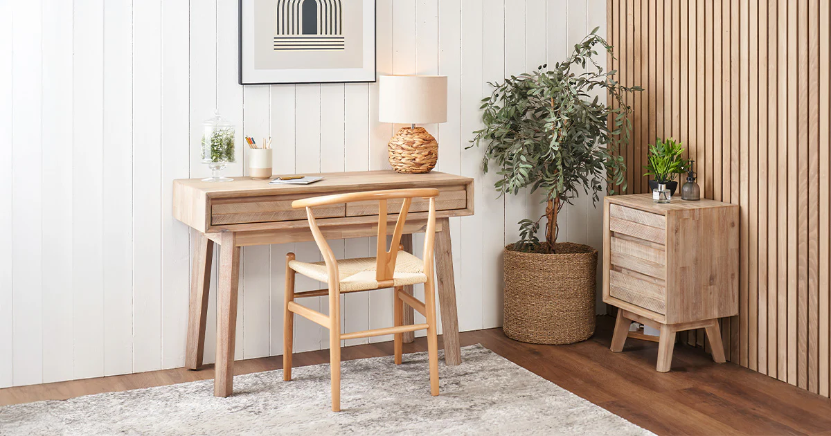 A desk and chair, featured on a case study on Wonder Agency's Shopify theme upgrade for Ruma